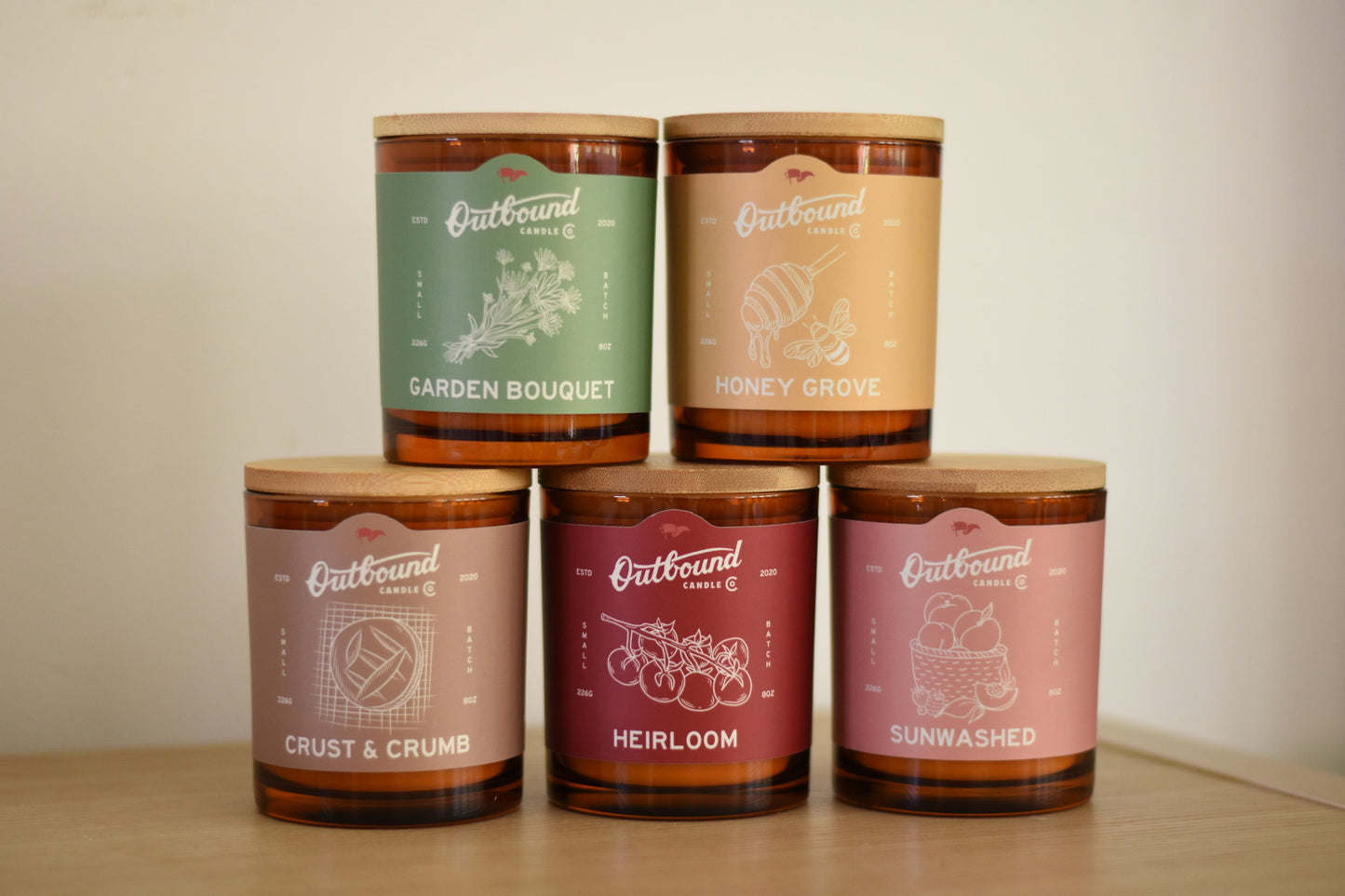 SUNWASHED | Peach + Amber | 8oz Soy Candle | Farmers Market Collection