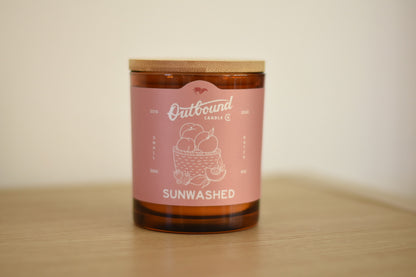 SUNWASHED | Peach + Amber | 8oz Soy Candle | Farmers Market Collection