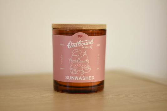 SUNWASHED | Peach + Amber | 8oz Soy Candle | Farmers Market Collection